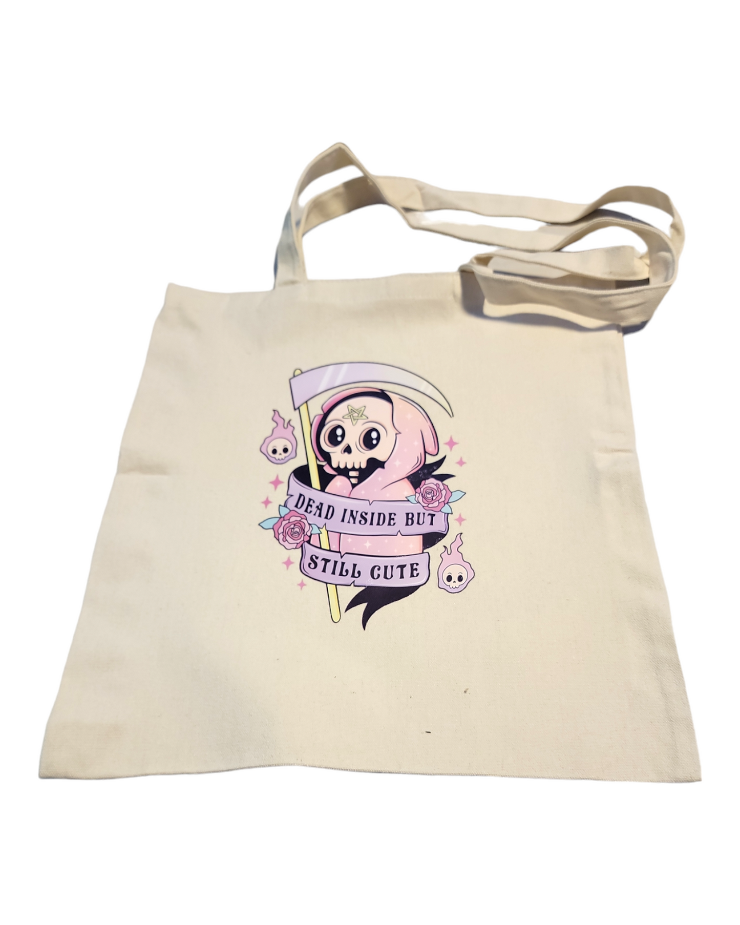 The Dead Inside But Cute Custom Large Tote Bag