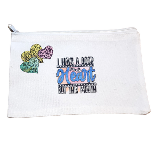 Medium Size Cotton Canvas Custom  Makeup Bags