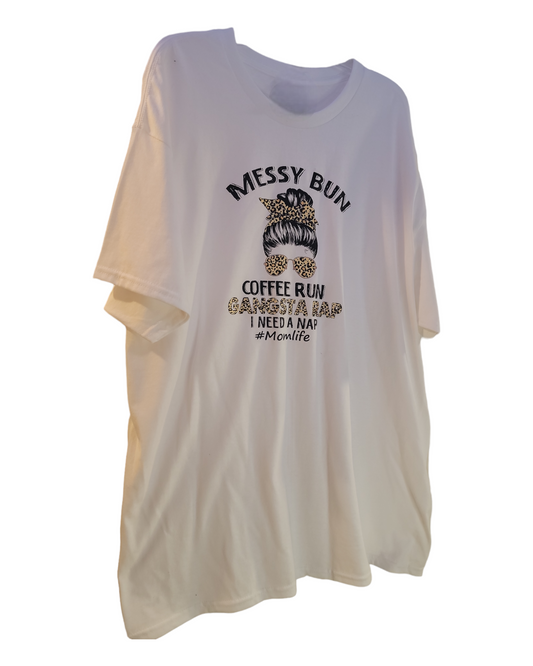 Messy Bun Coffee Run Gangsta Rap I Need A Nap T-shirt