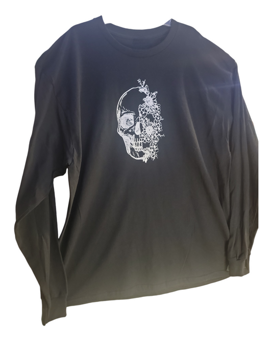 Long Sleeve Skull / Flowers  Shirt