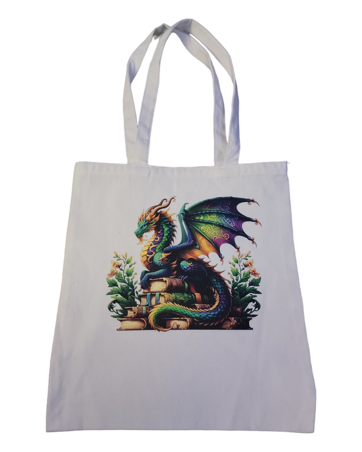 Large Canvas Tote Book Dragon Bag