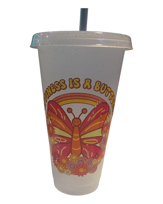 30 oz Plastic cup with lid and straw